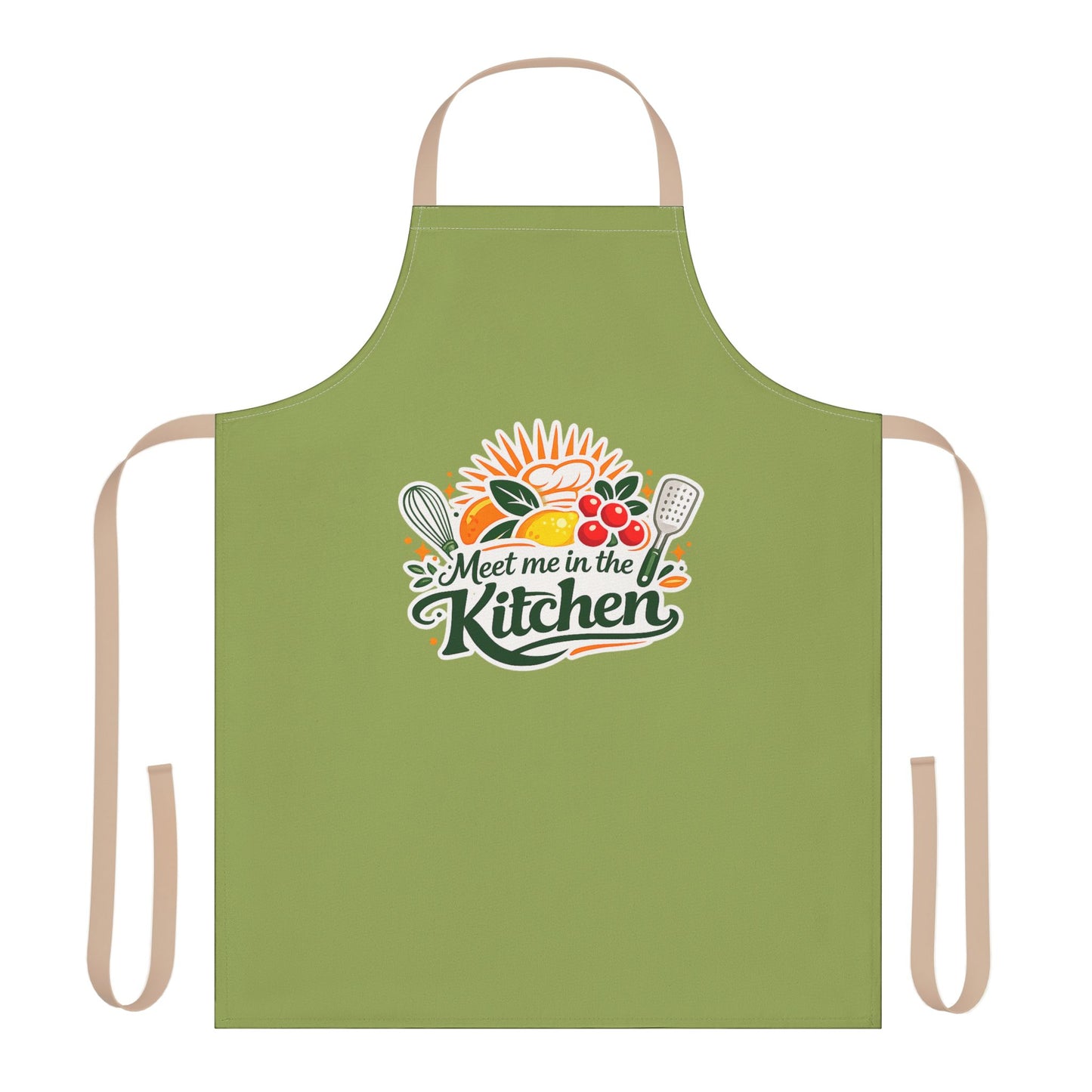 Meet Me in the Kitchen Apron — Floral Veggie Cooking Apron (5-Color Straps)