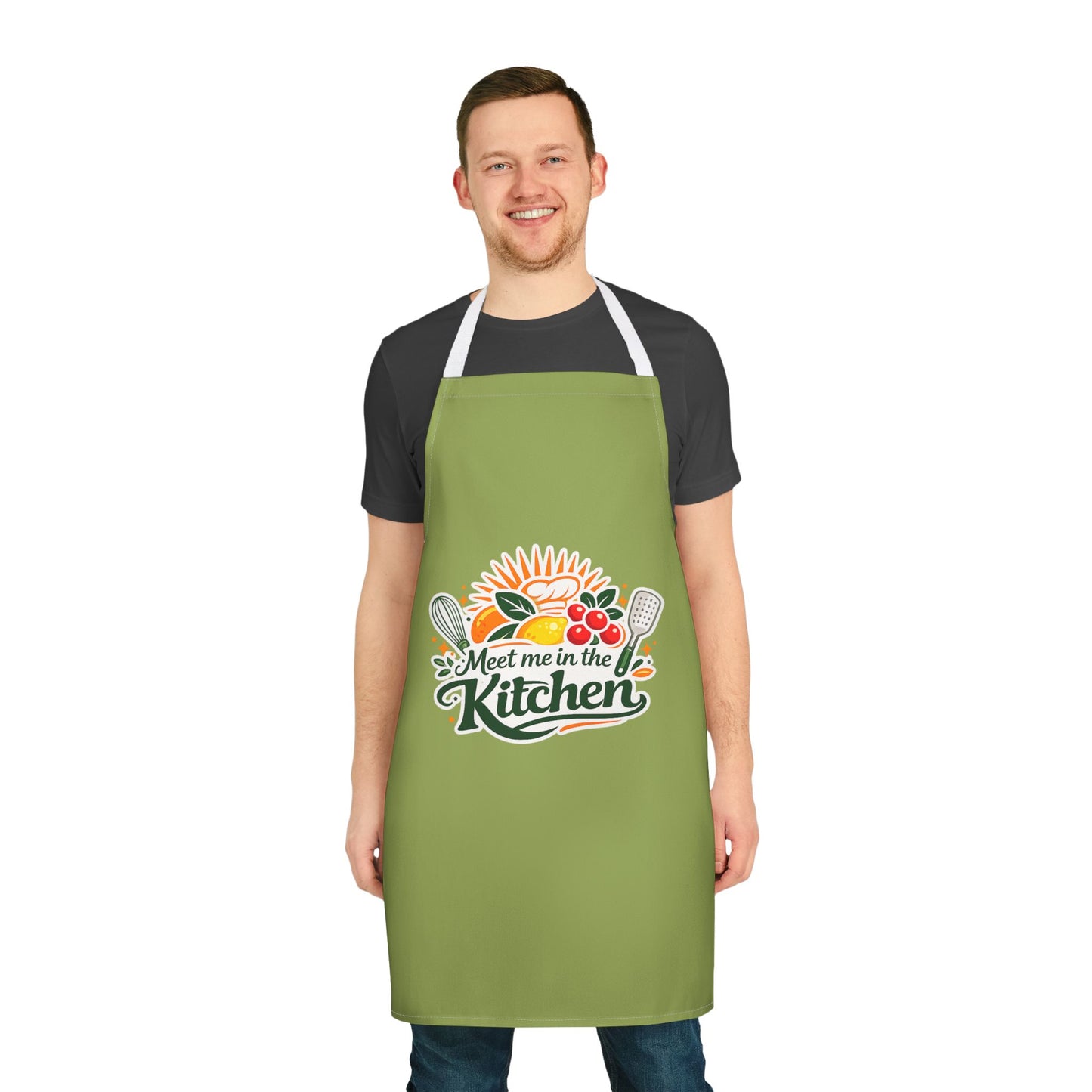 Meet Me in the Kitchen Apron — Floral Veggie Cooking Apron (5-Color Straps)
