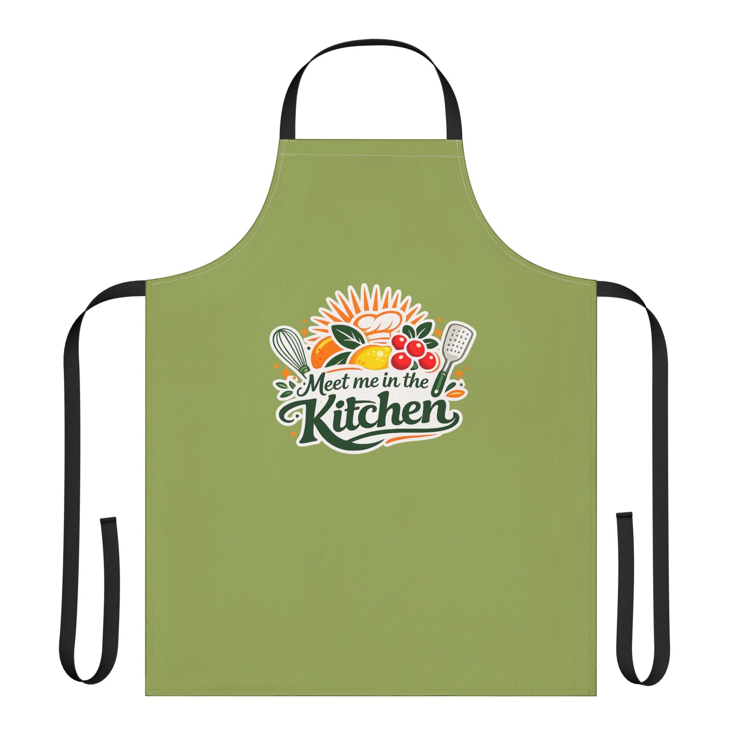 Meet Me in the Kitchen Apron — Floral Veggie Cooking Apron (5-Color Straps)