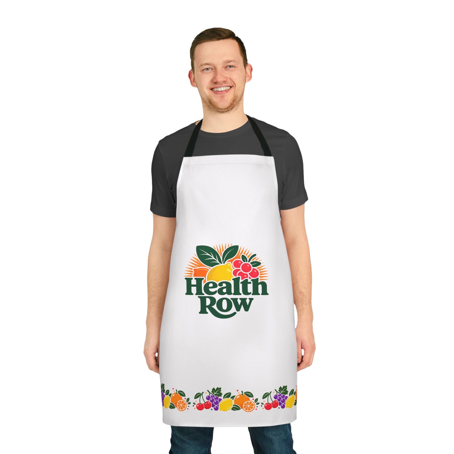 Health Row Fruit Garden Apron — Chef Apron with Colorful Fruit Trim