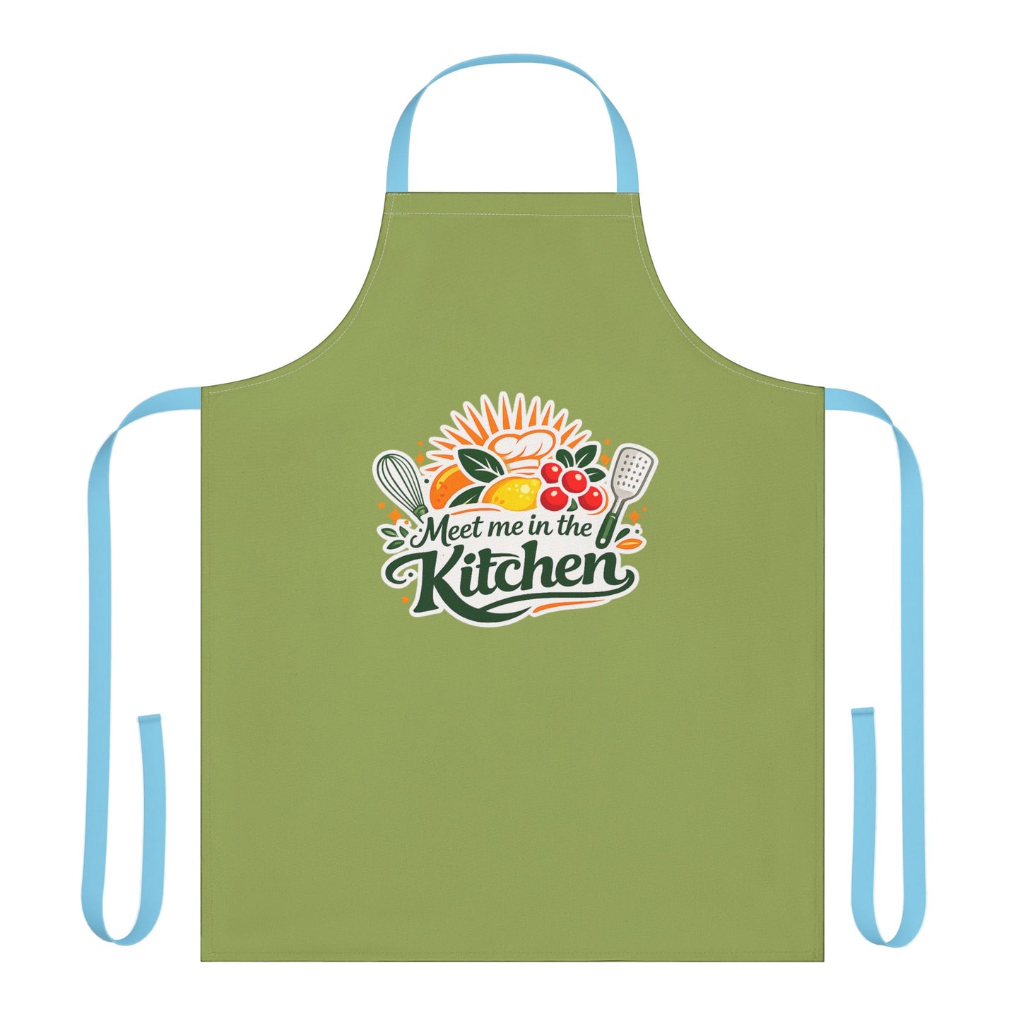 Meet Me in the Kitchen Apron — Floral Veggie Cooking Apron (5-Color Straps)