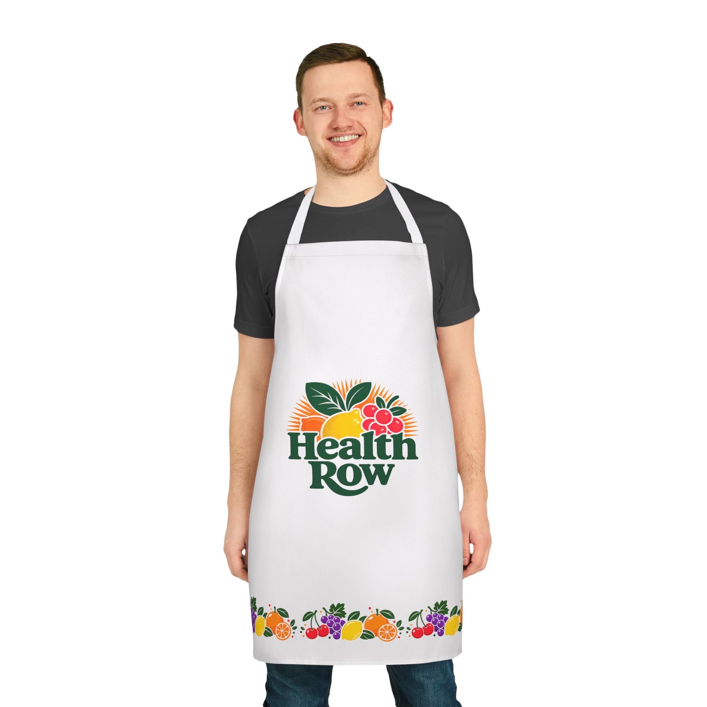 Health Row Fruit Garden Apron — Chef Apron with Colorful Fruit Trim