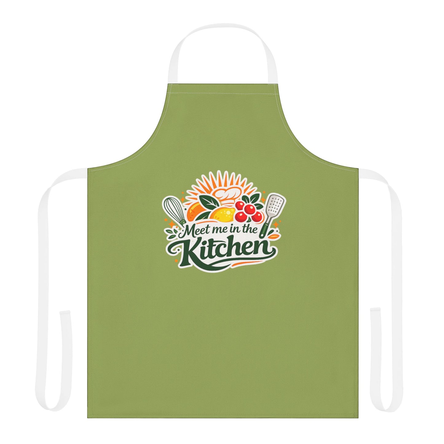 Meet Me in the Kitchen Apron — Floral Veggie Cooking Apron (5-Color Straps)
