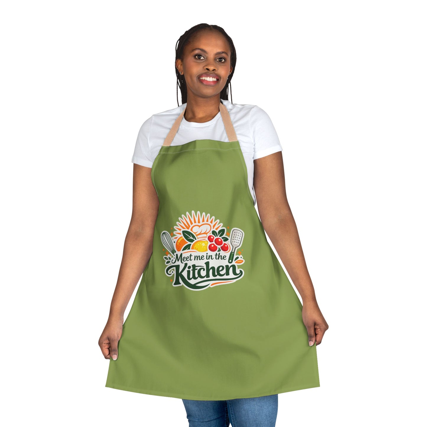 Meet Me in the Kitchen Apron — Floral Veggie Cooking Apron (5-Color Straps)