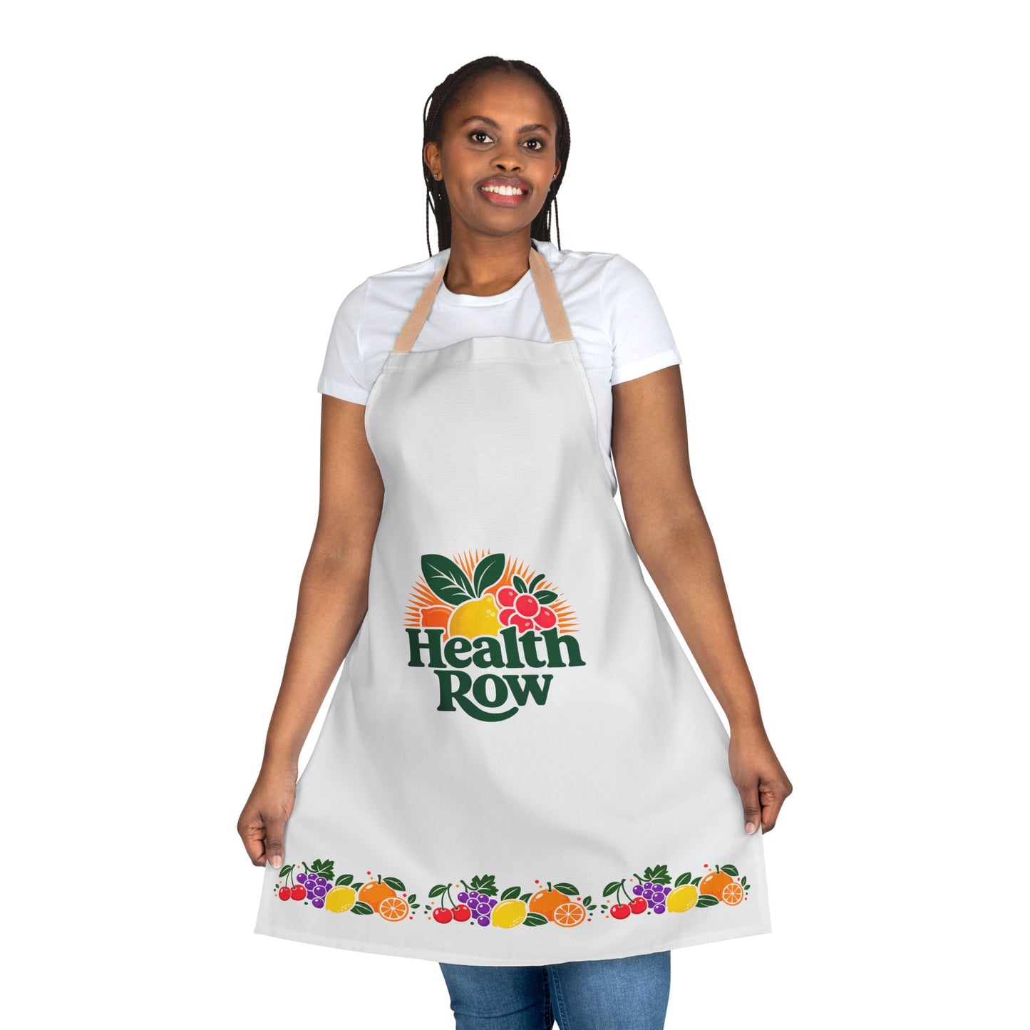 Health Row Fruit Garden Apron — Chef Apron with Colorful Fruit Trim